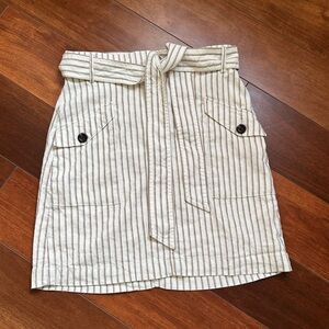 Ann Taylor Stripped Knee Length Skirt with sash size 4 contemporary style
